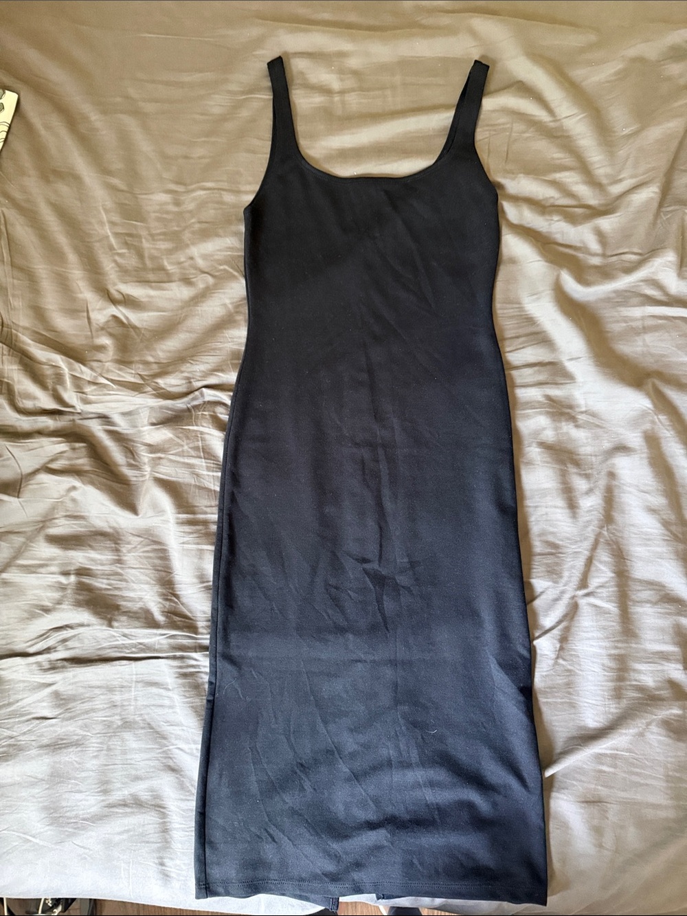 Zara Black Scoop Neck Midi Dress
